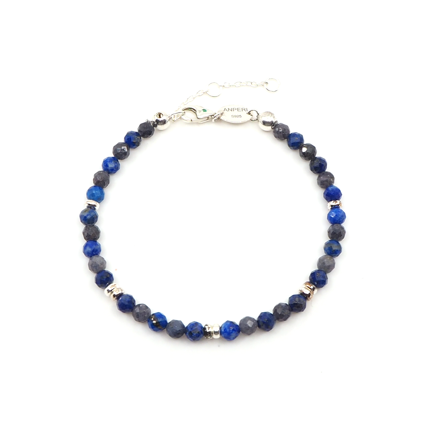 Bracelet Saphir, Blue Lapis, Argent