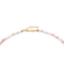 Collier choker Opale rose, Pierre de lune, Or