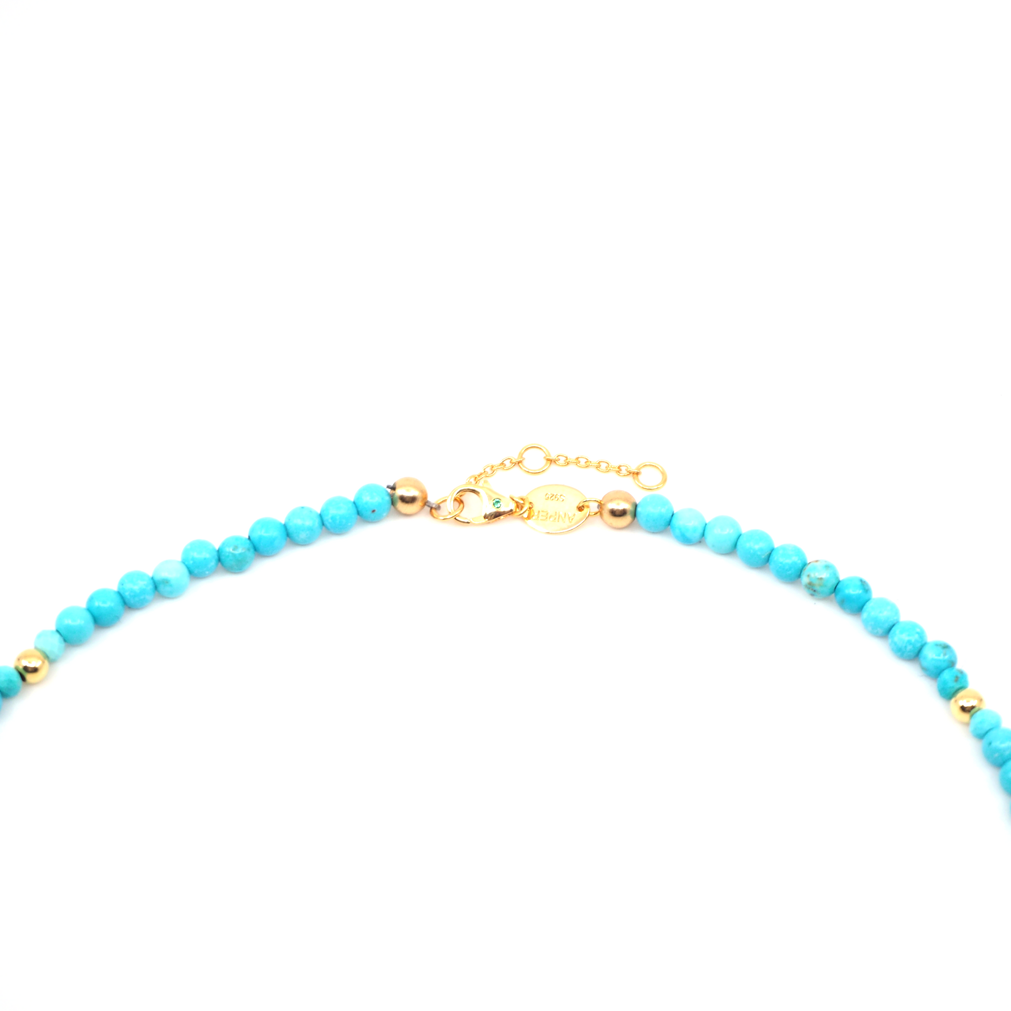 Collier choker Turquoise, Or
