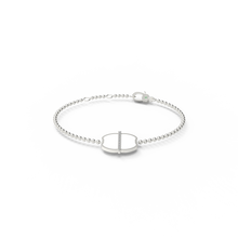 Chaînette monogramme émail blanc