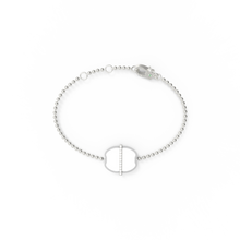 Chaînette monogramme émail blanc