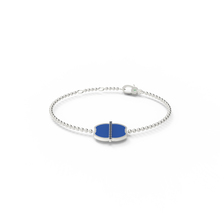 Chaînette monogramme émail bleu