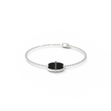 Chaînette monogramme émail noir