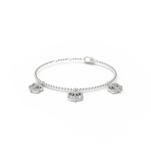 Chaînette triple monogramme argentée