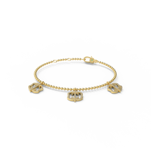 Chaînette triple monogramme dorée