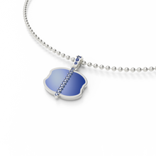 Collier monogramme émail bleu