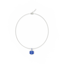 Collier monogramme émail bleu
