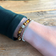 Bracelet Macramé Oeil de tigre, Diamants, Or