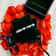 Bracelet Macramé Aïgue-marine, Howlite facettée, Pierre de lune, Cristaux, Argent, Diamant