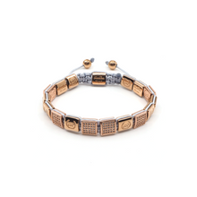 Bracelet Pavé Macramé Tressé Diamants, Or rose