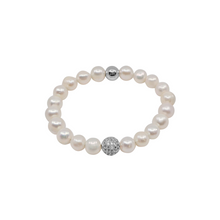 Bracelet Élastique en Perle, Diamant argent